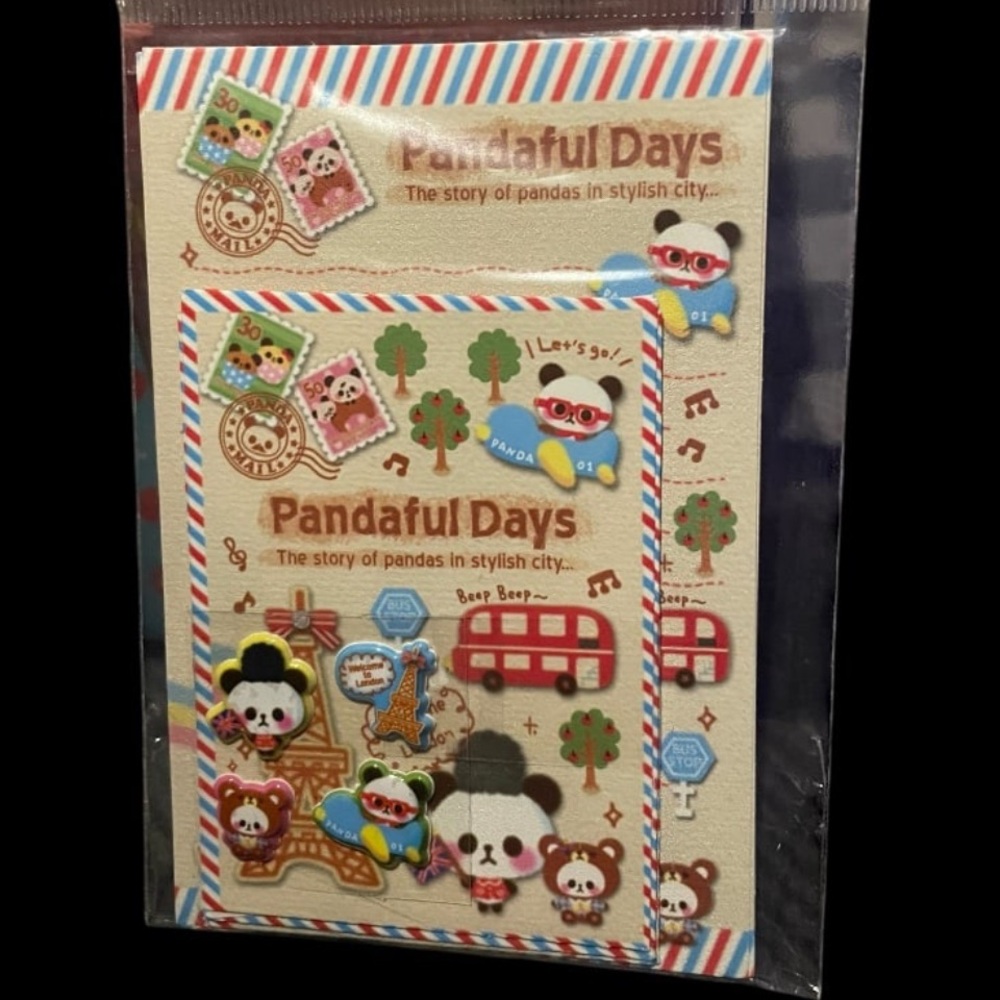 Cute Kawaii Retro  Lemon Co “Pandaful Days” Mini Letter Set